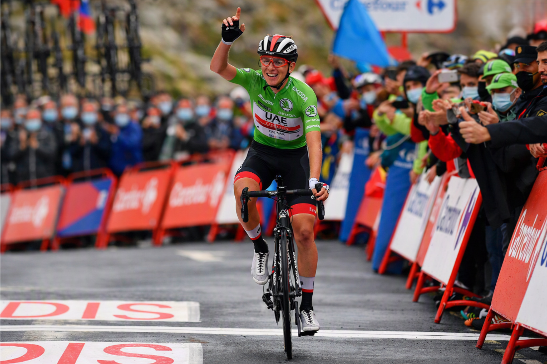 Tadej Pogacar en su victoria en etapa 20 Vuelta a España 2019