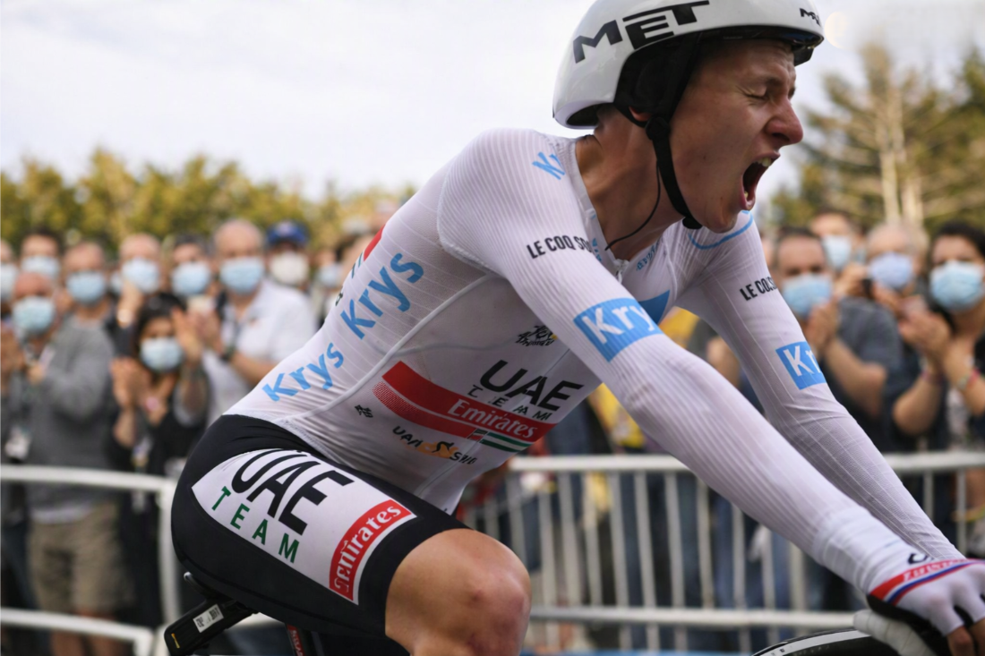 Tadej Pogacar en su victoria en etapa 20 del Tour de Francia 2020
