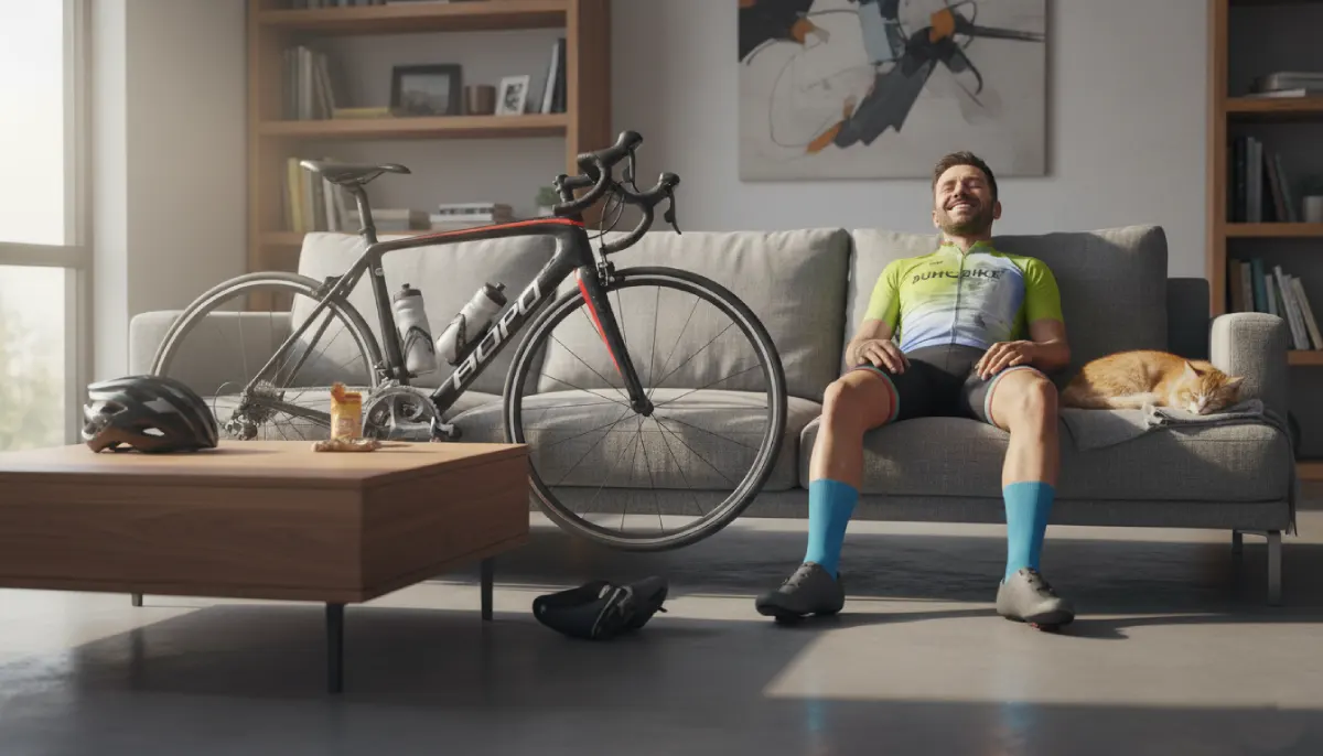 Ciclista descansando