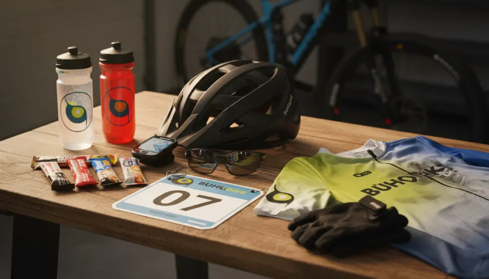 Hidratación antes de la competición de ciclismo.