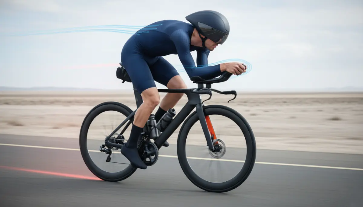 Posición aerodinámica en ciclismo.